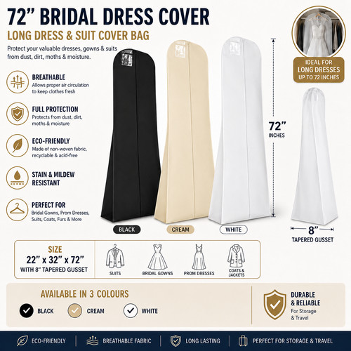 Bridal dress covers suit - 72'',